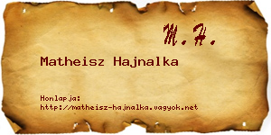 Matheisz Hajnalka névjegykártya